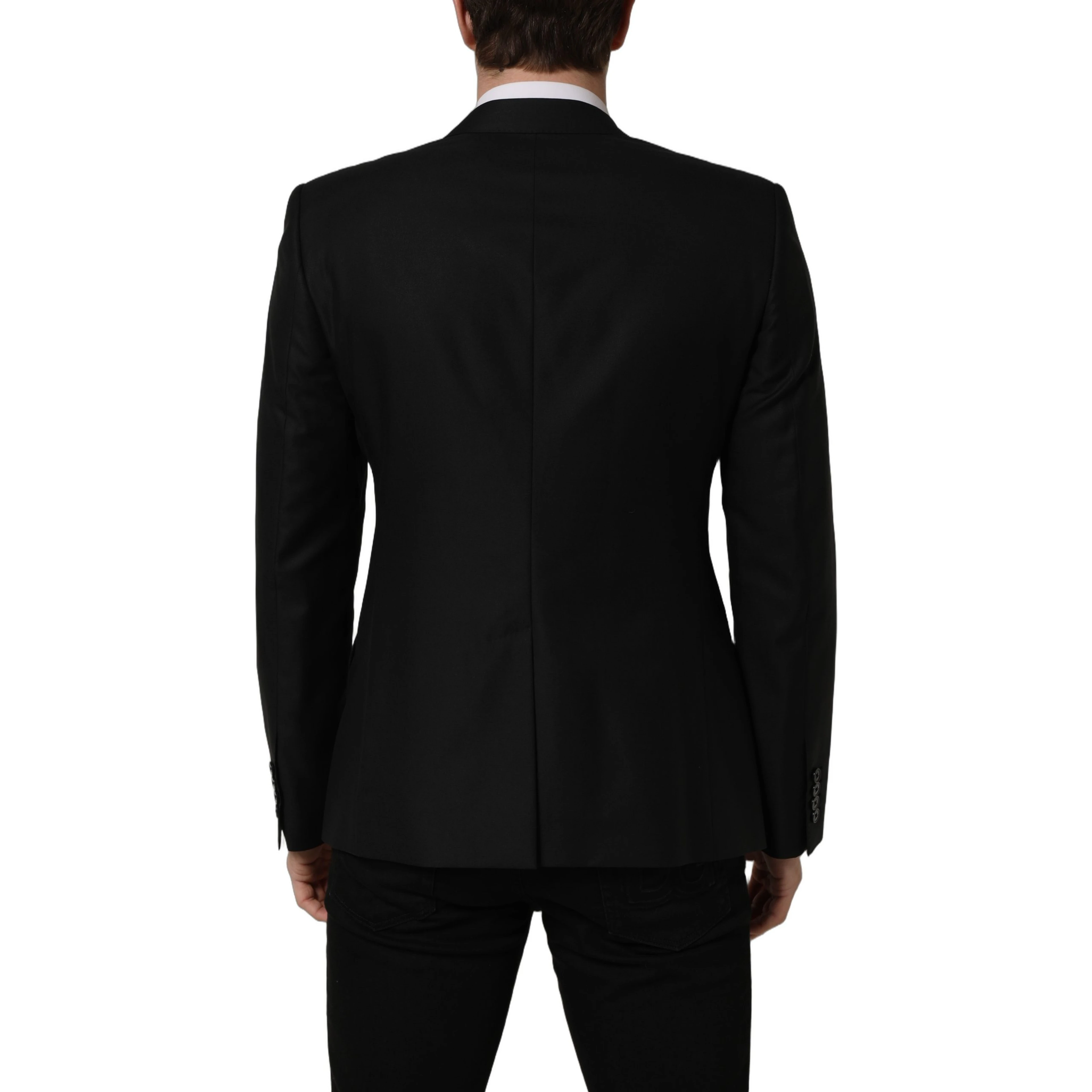 Black Wool Single Breasted Blazer Jacket