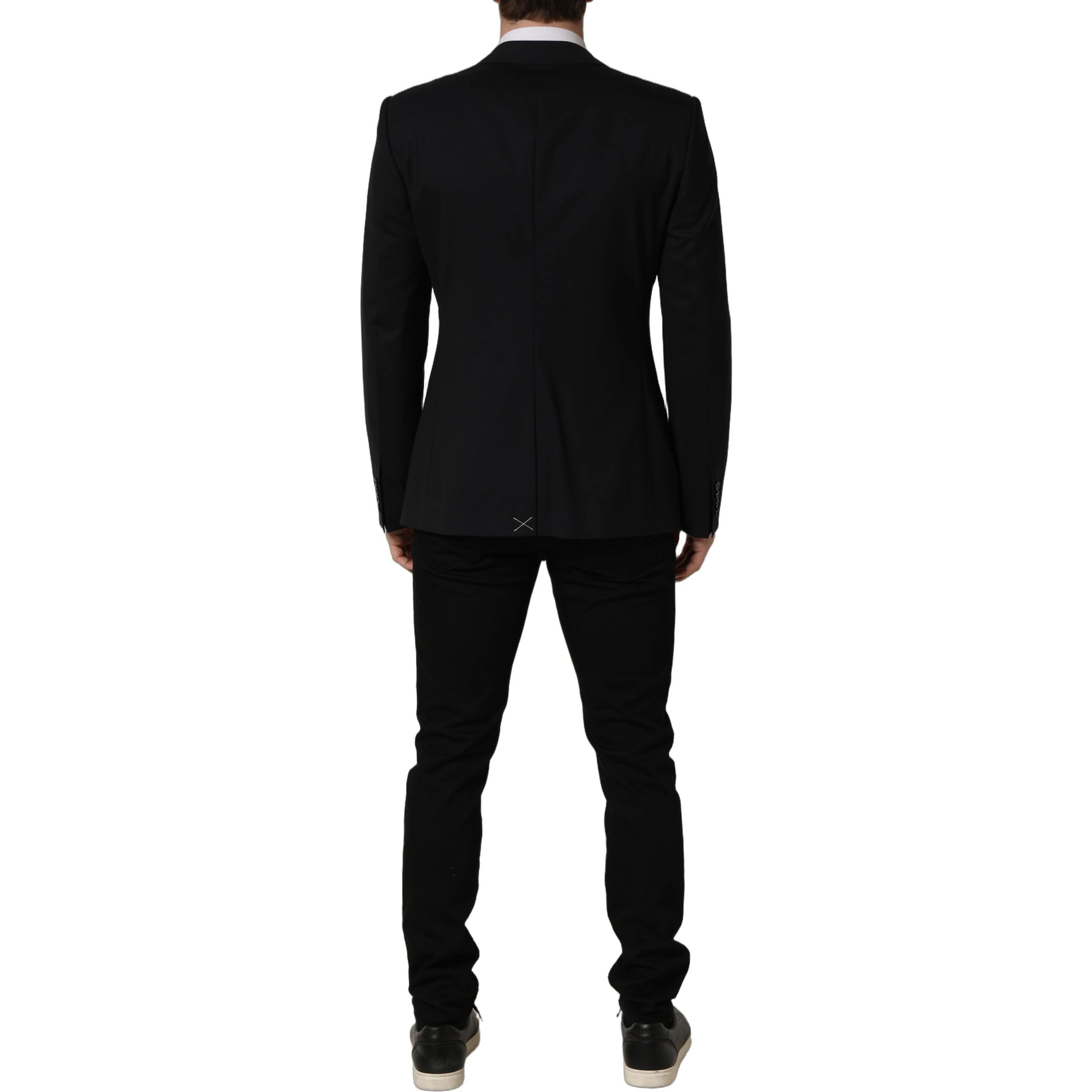 Black Wool Single Breasted Blazer Jacket