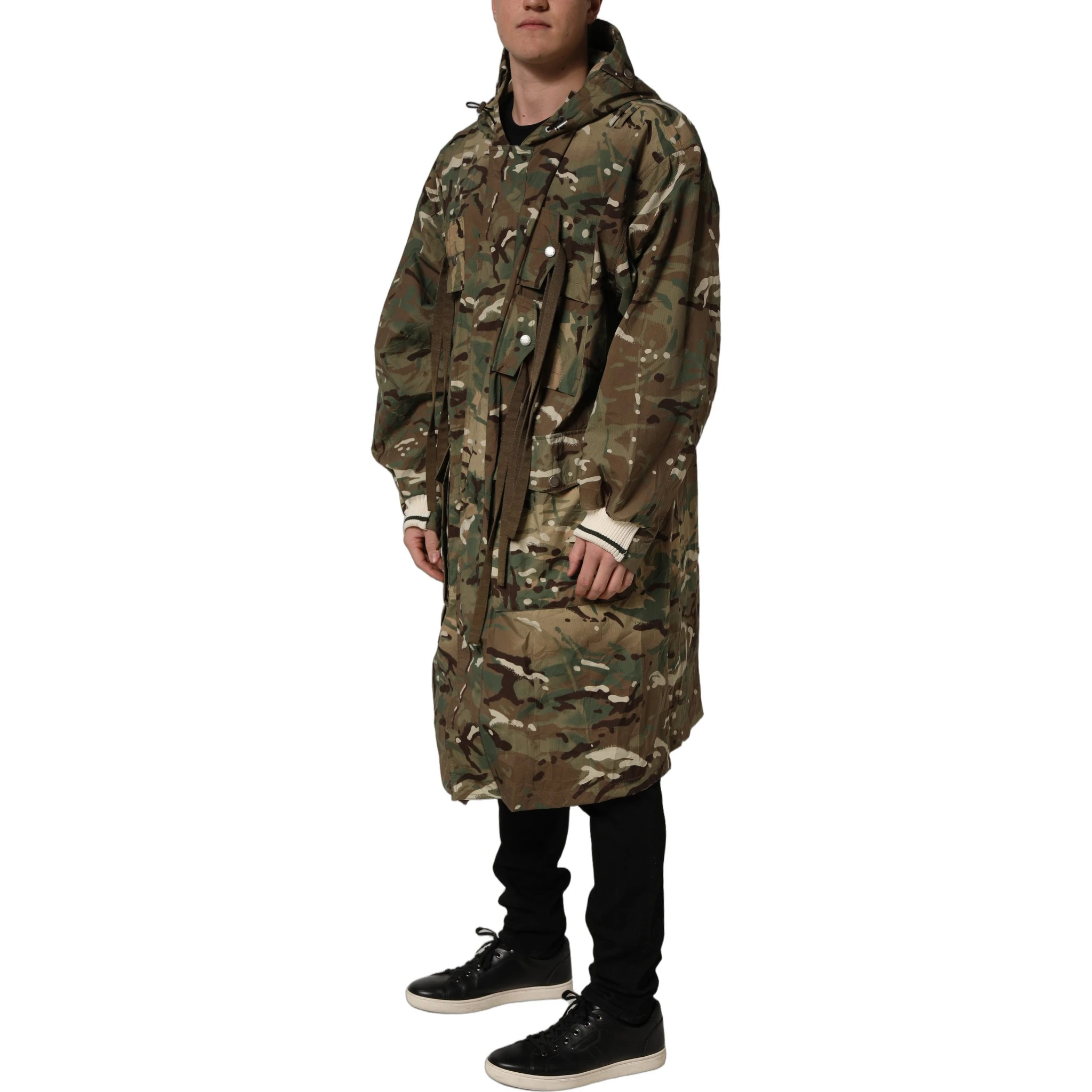 Multicolor Camouflage Hooded Coat Jacket