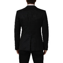 Black Wool Single Breasted Blazer Jacket