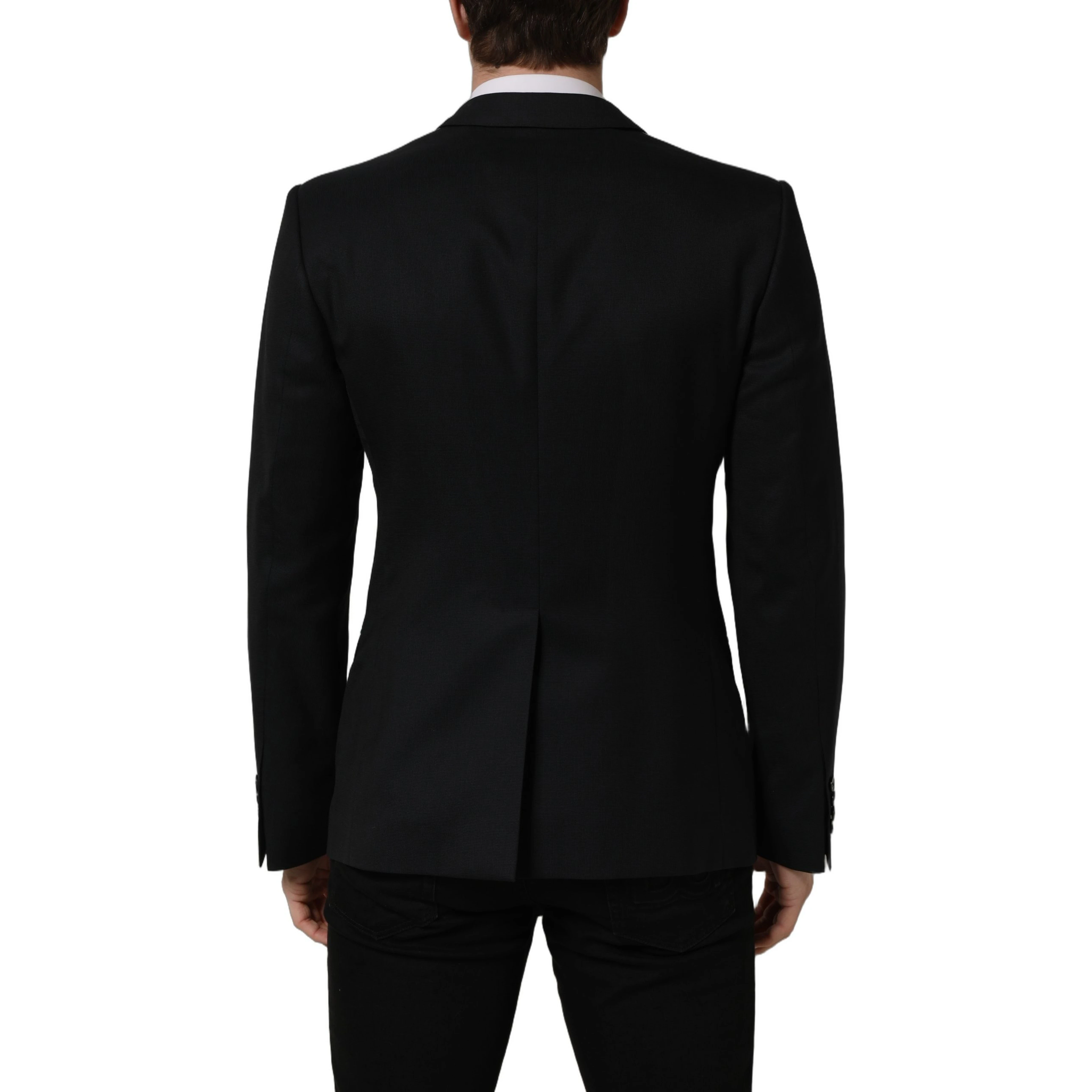 Black Wool Single Breasted Blazer Jacket