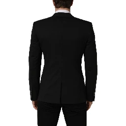 Black Wool Single Breasted Blazer Jacket