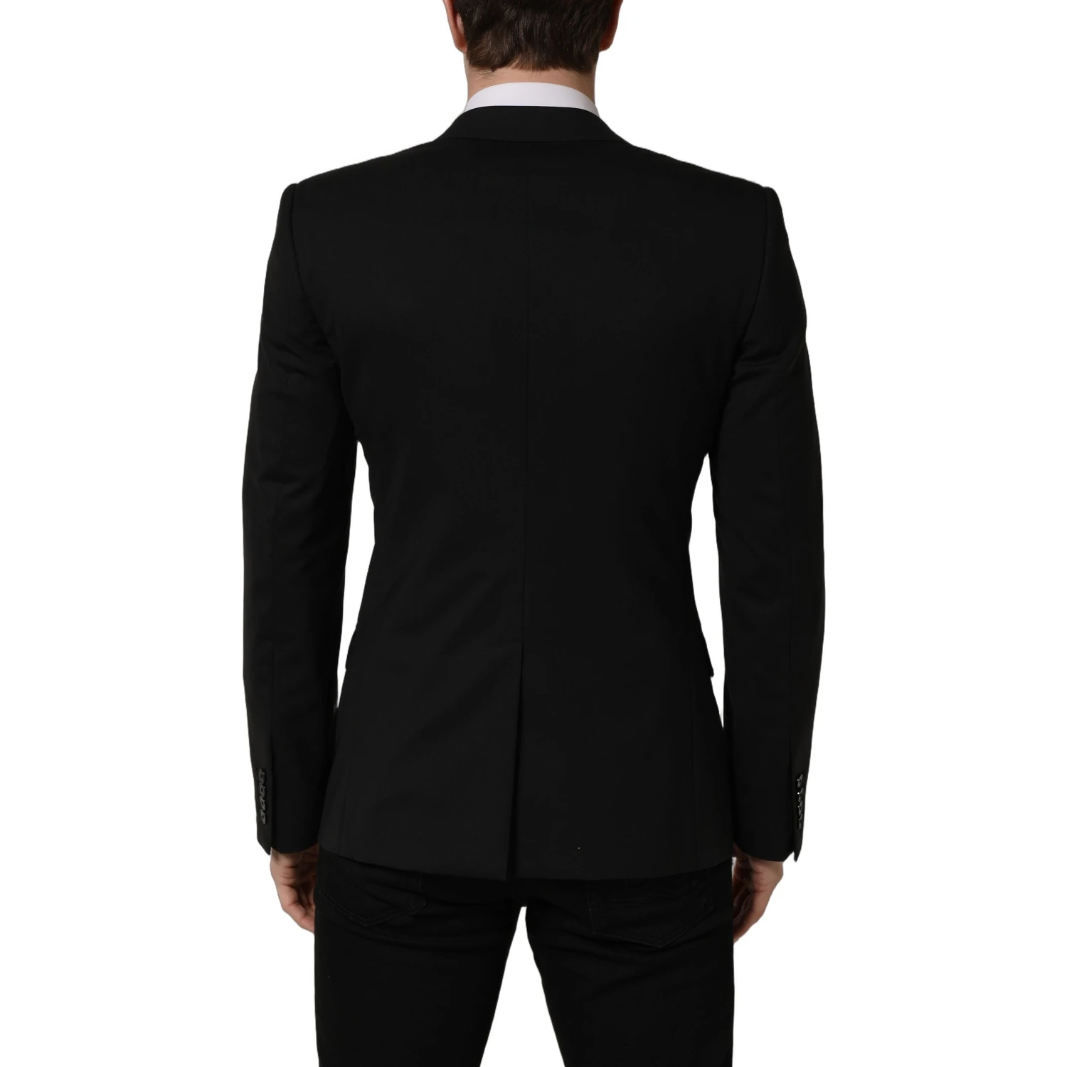 Black Wool Single Breasted Blazer Jacket