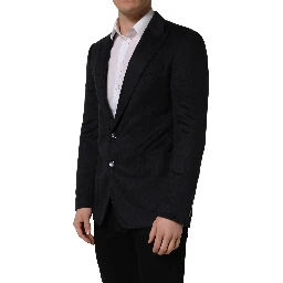 Black Cashmere Single Breasted Blazer Jacket
