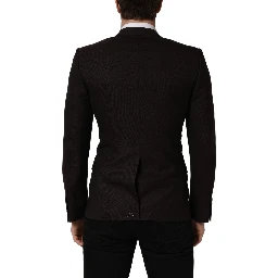 Brown Wool GOLD Single Breasted Men Jacket