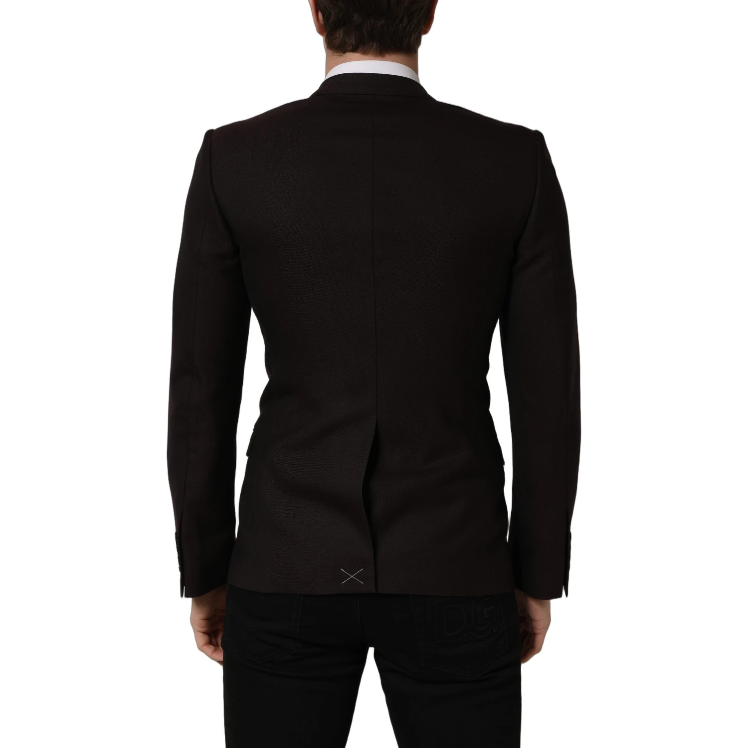 Brown Wool GOLD Single Breasted Men Jacket