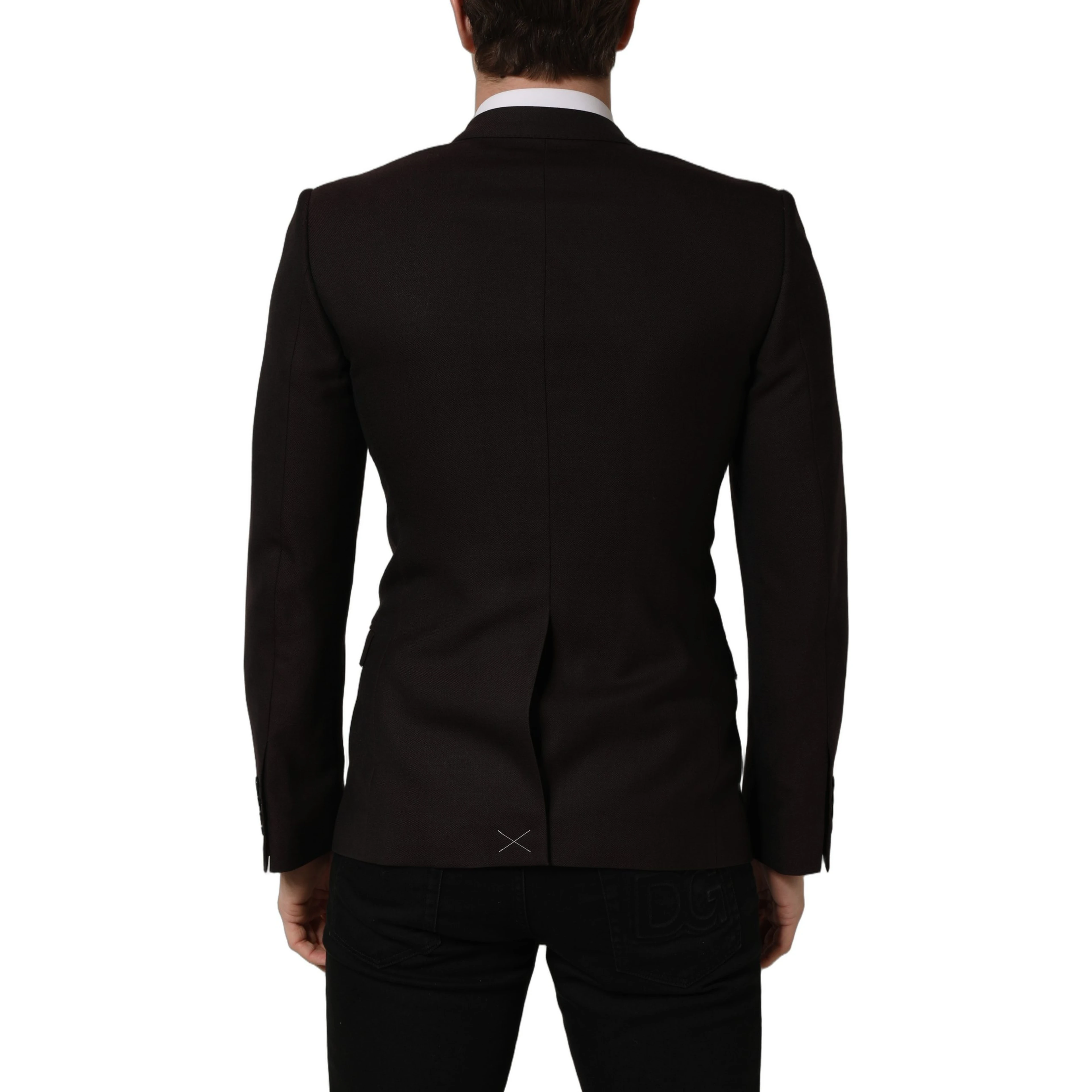 Brown Wool GOLD Single Breasted Men Jacket