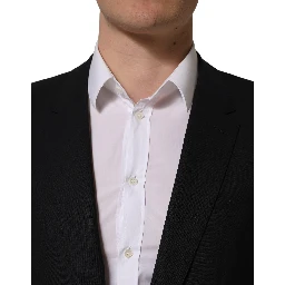 Black Wool Single Breasted Blazer Jacket