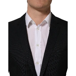 Black Wool Single Breasted Blazer Jacket