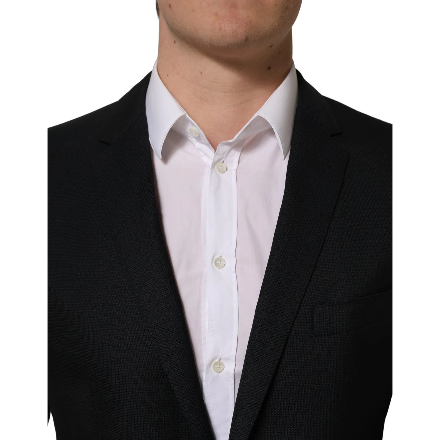 Black Wool Single Breasted Blazer Jacket