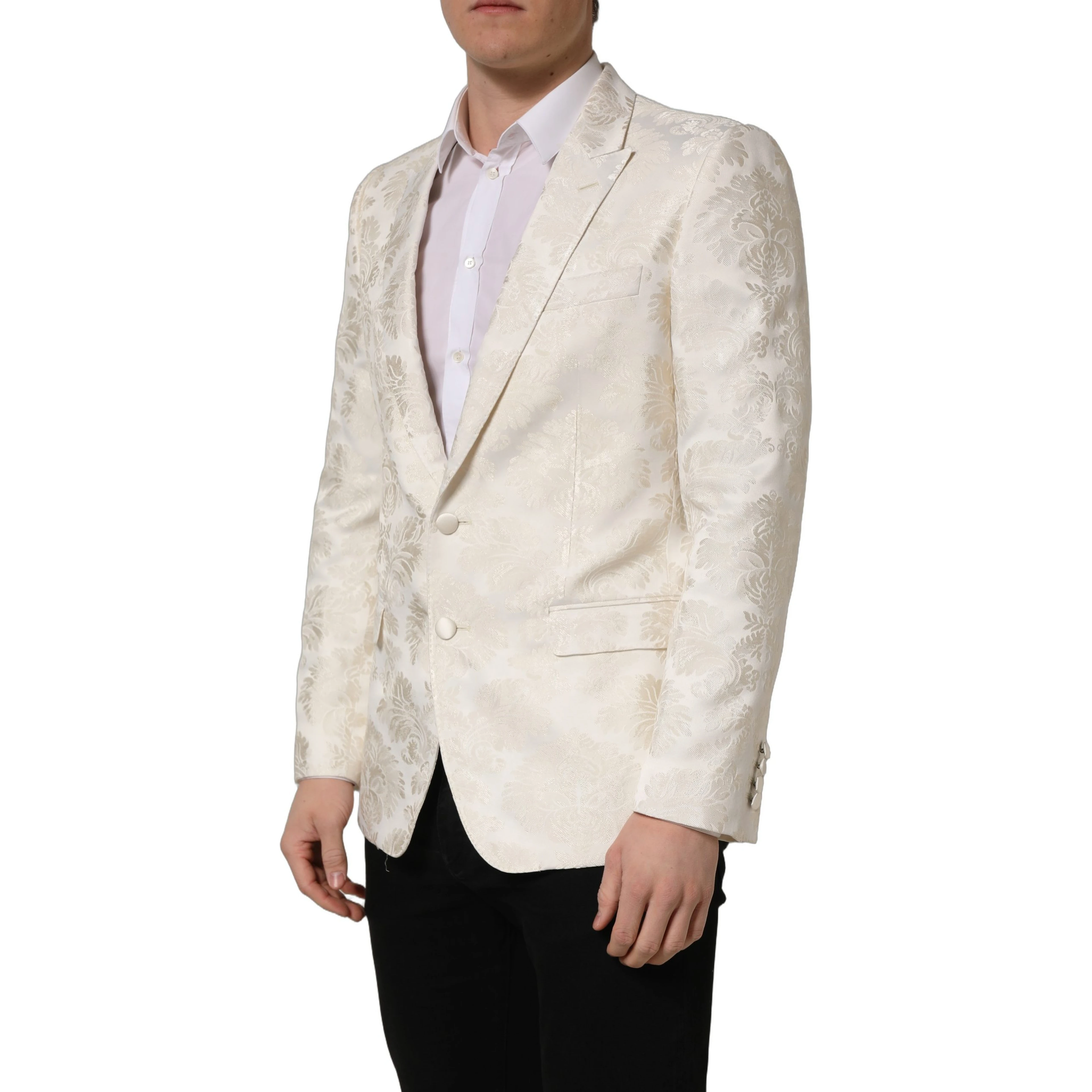 Off White Floral Single Breasted Men Jacket