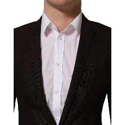 Brown Wool GOLD Single Breasted Men Jacket