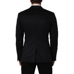 Black Cashmere Single Breasted Blazer Jacket