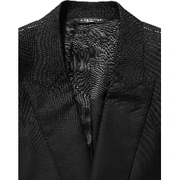 Black Wool Single Breasted Blazer Jacket