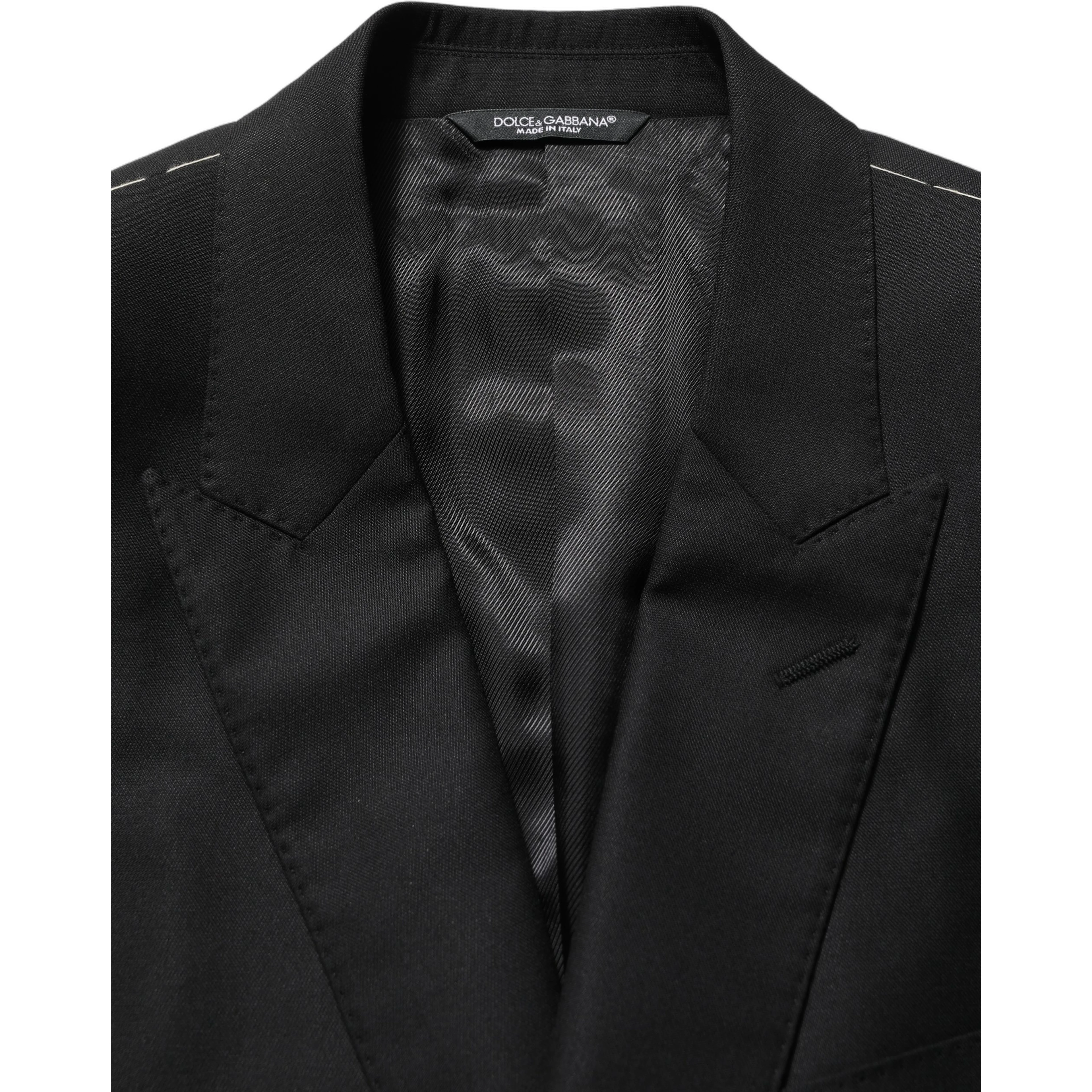 Black Wool Single Breasted Blazer Jacket