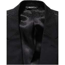 Black Wool Single Breasted Blazer Jacket
