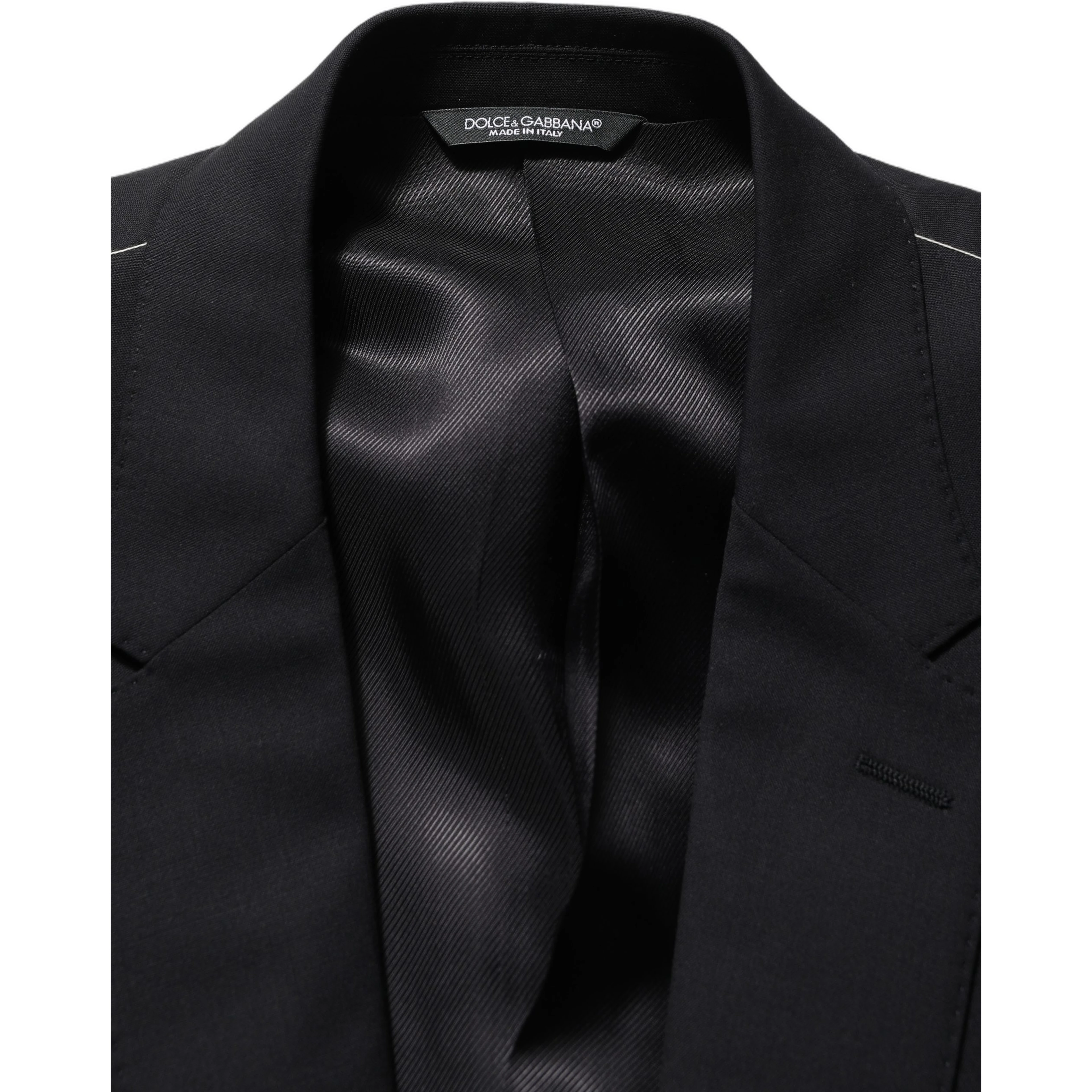 Black Wool Single Breasted Blazer Jacket