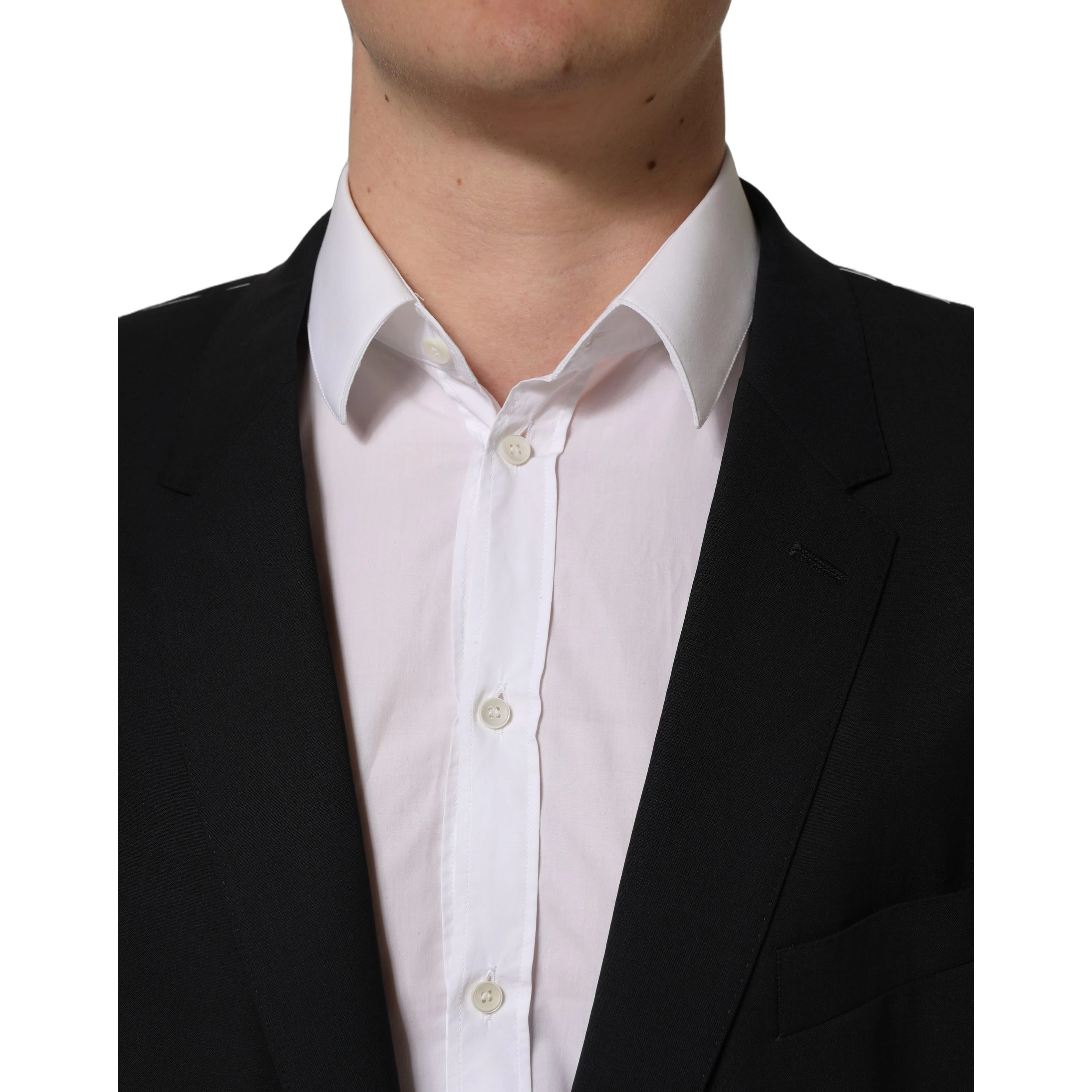 Black Wool Single Breasted Blazer Jacket