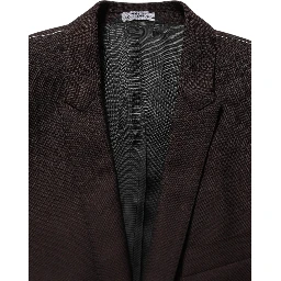 Brown Wool GOLD Single Breasted Men Jacket