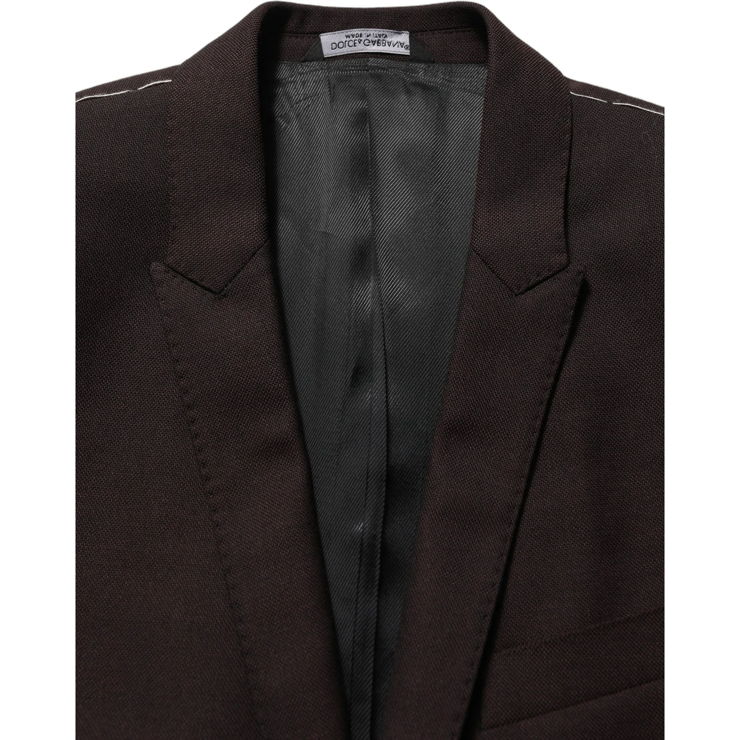Brown Wool GOLD Single Breasted Men Jacket