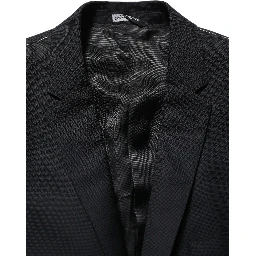 Black Wool Single Breasted Blazer Jacket