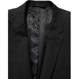 Black Wool Single Breasted Blazer Jacket