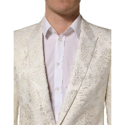 Off White Floral Single Breasted Men Jacket