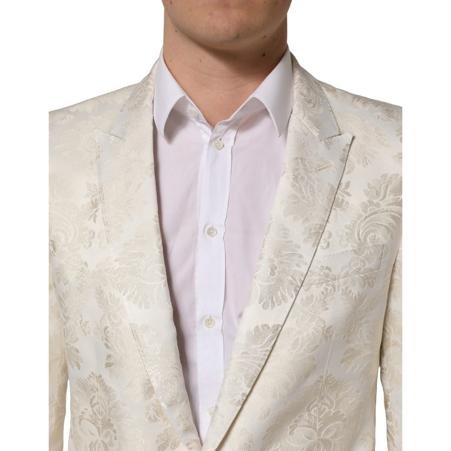 Off White Floral Single Breasted Men Jacket