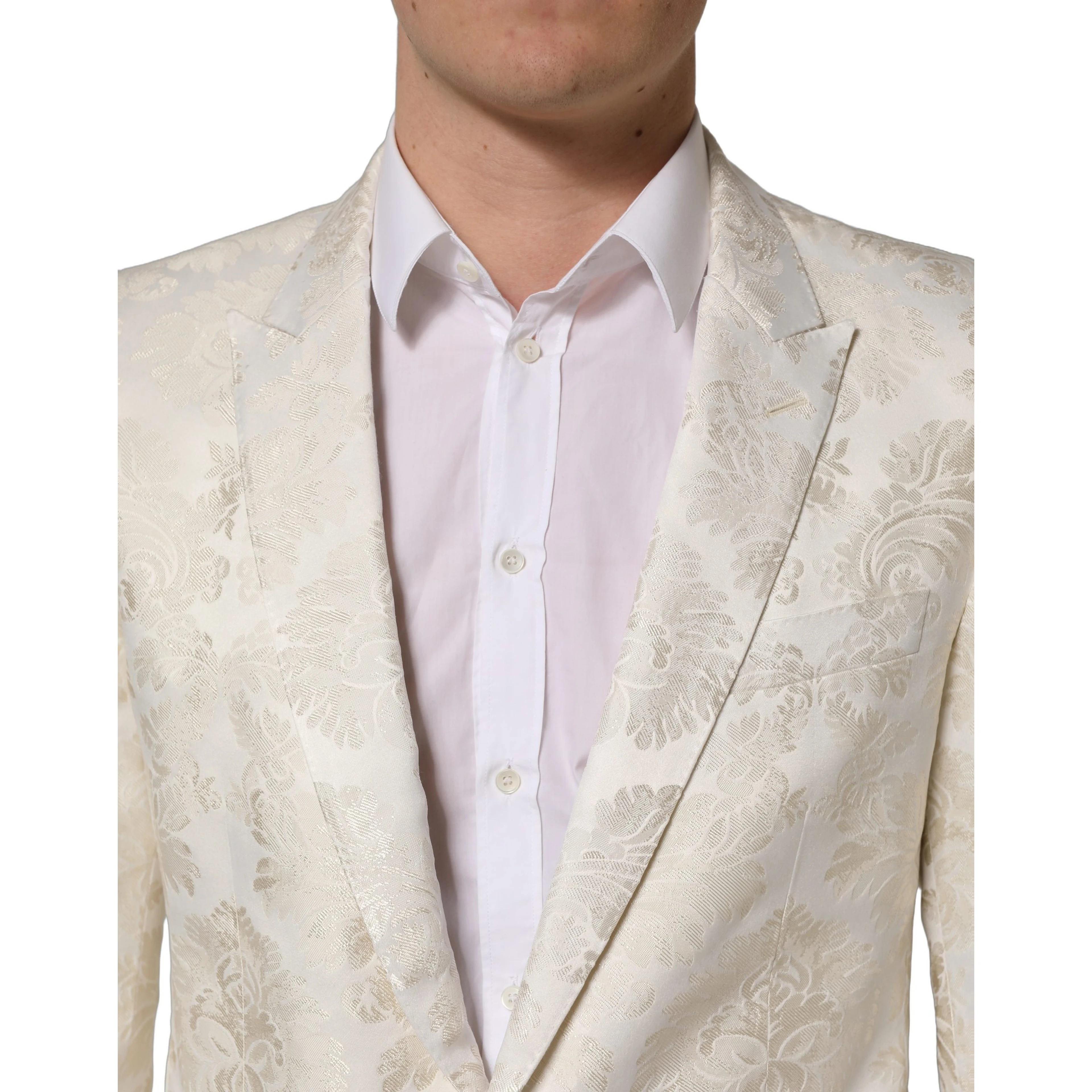 Off White Floral Single Breasted Men Jacket