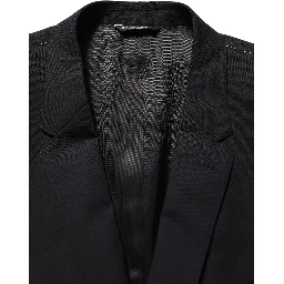 Black Wool Single Breasted Blazer Jacket