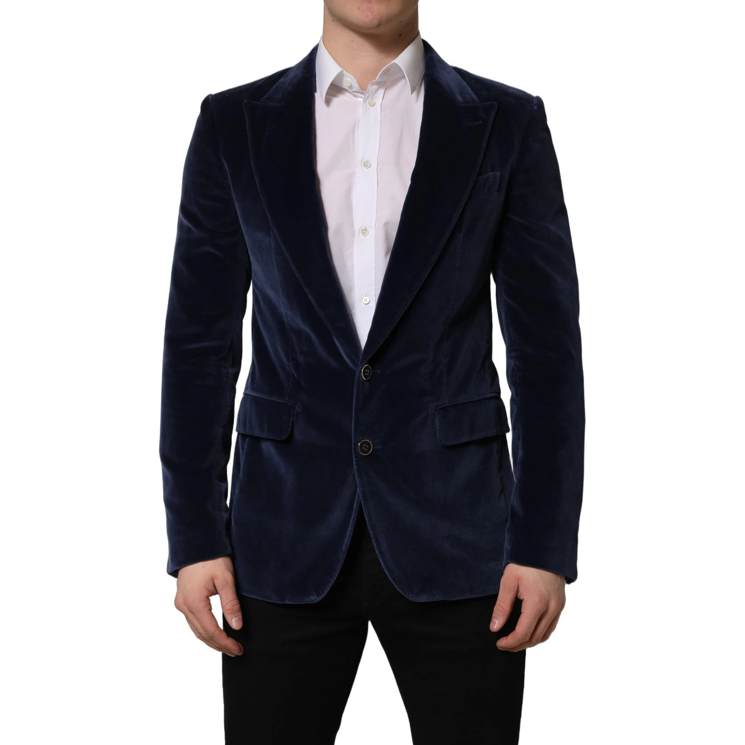 Blue Velvet Single Breasted Blazer Jacket