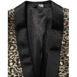 Gold Leopard Single Breasted Men Coat Jacket