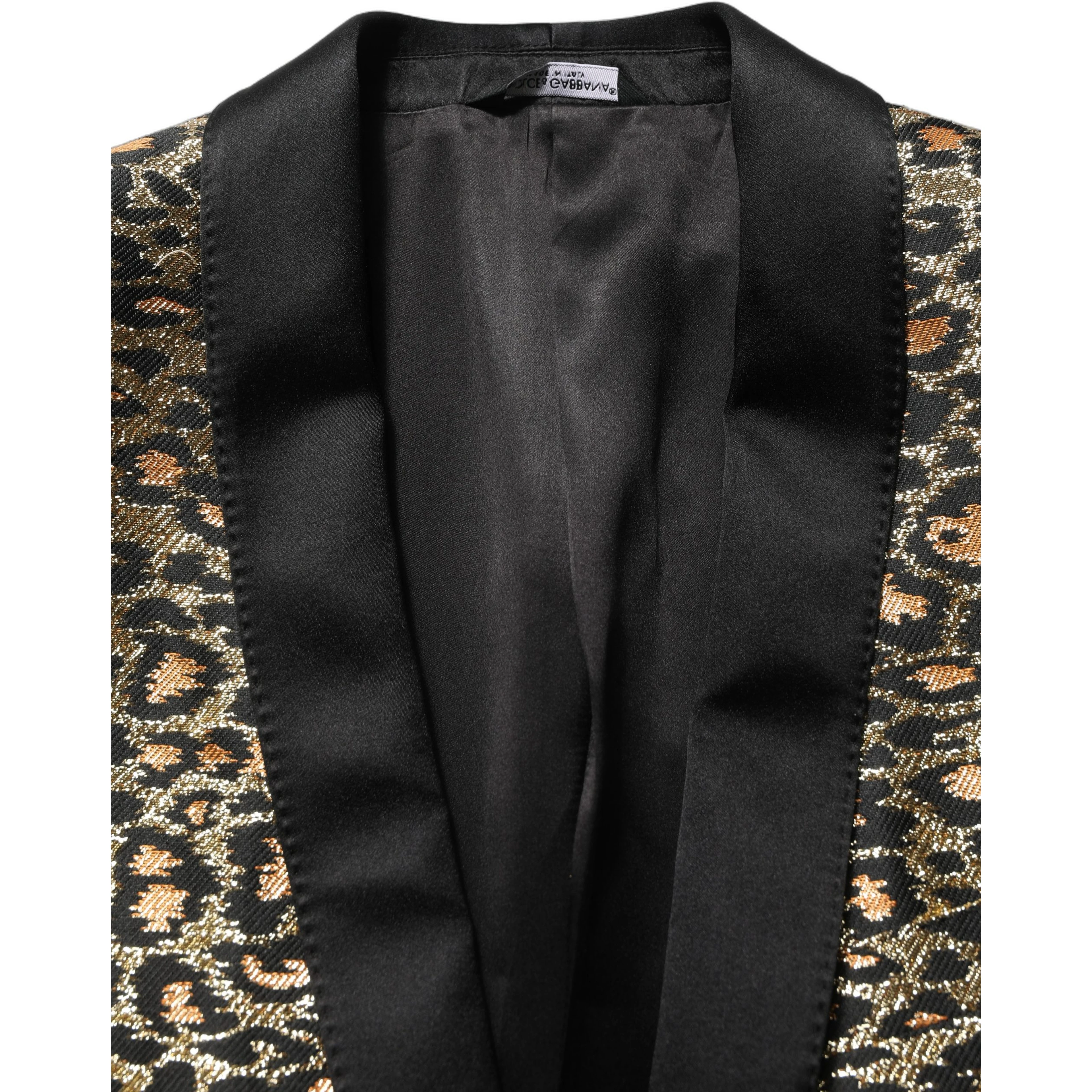 Gold Leopard Single Breasted Men Coat Jacket