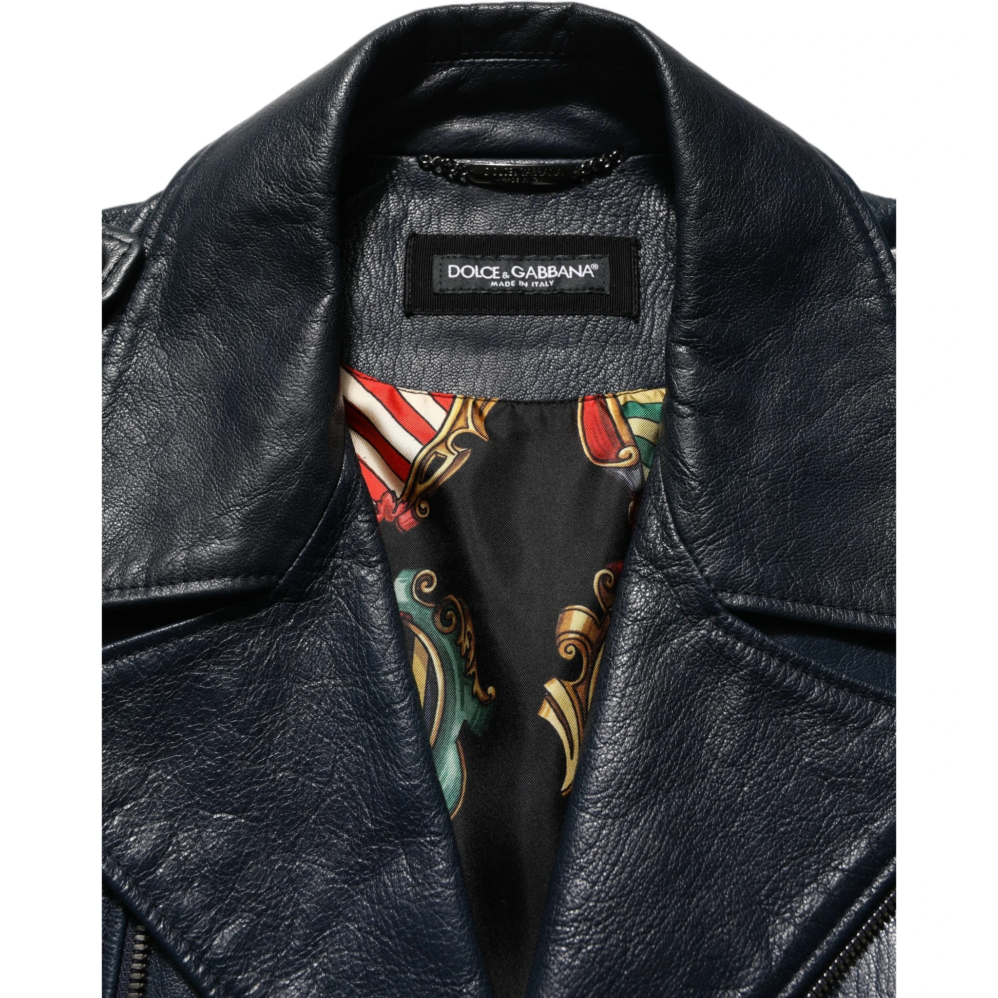 Black Leather Men Biker Coat Goatskin Jacket