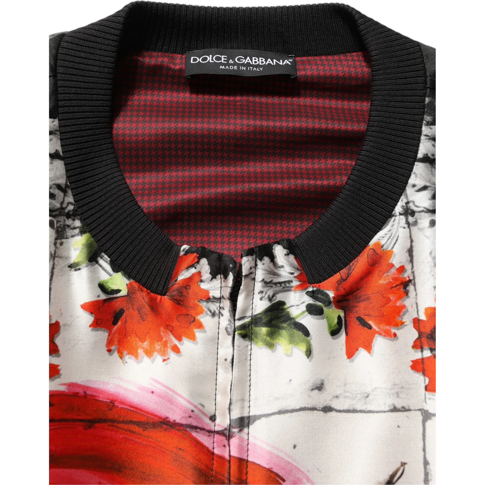 Multicolor Majolica Bull Print Bomber Jacket