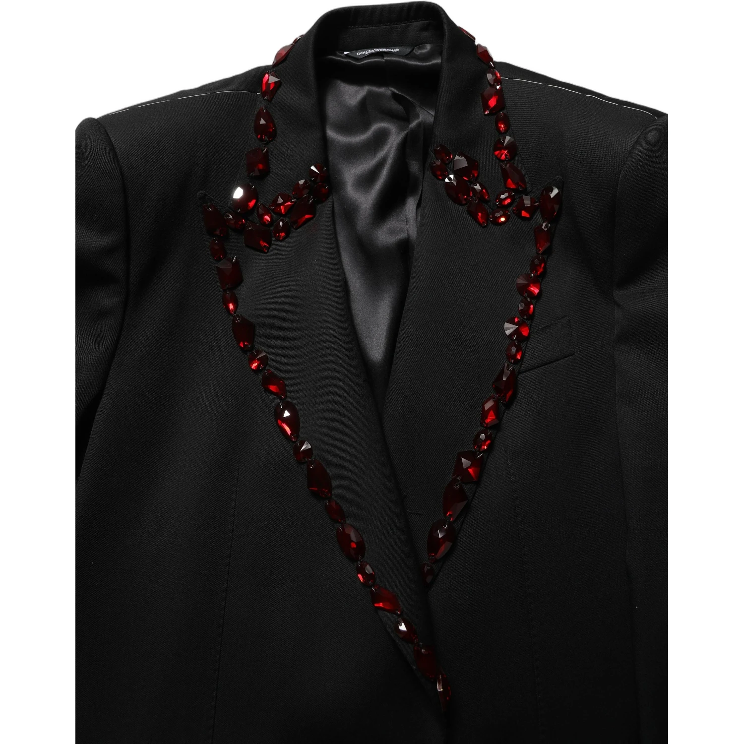 Black Crystal Embellished Coat Blazer Jacket