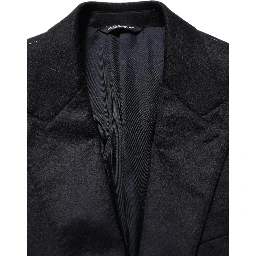 Black Cashmere Single Breasted Blazer Jacket