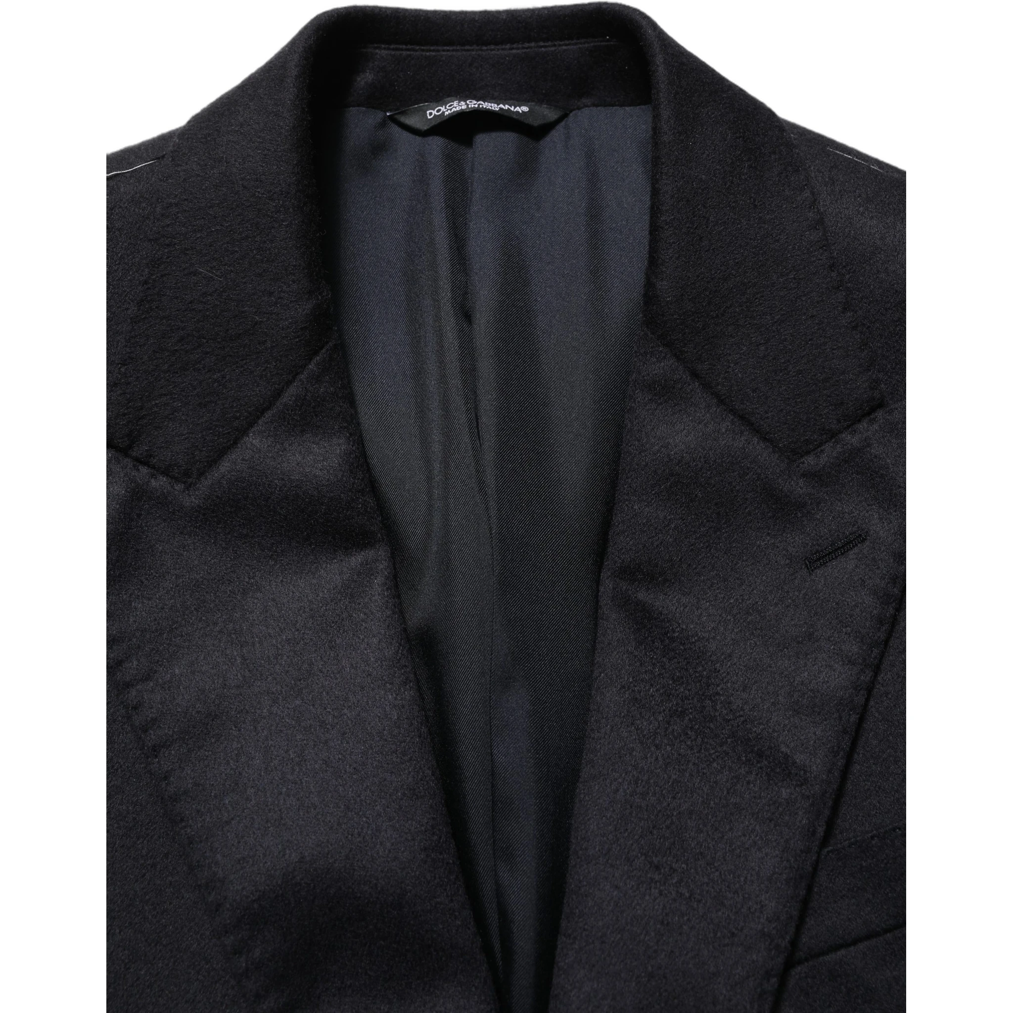 Black Cashmere Single Breasted Blazer Jacket