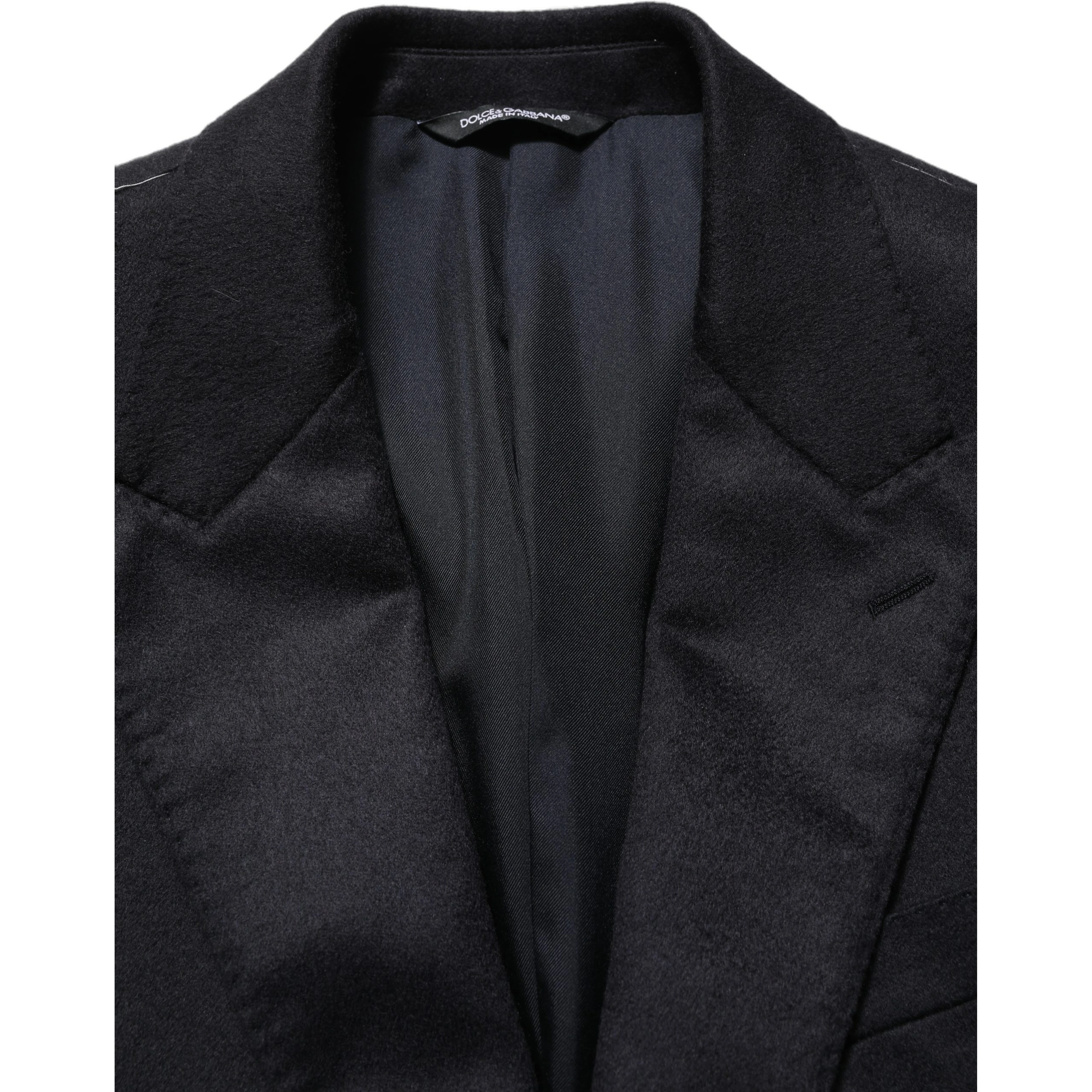 Black Cashmere Single Breasted Blazer Jacket
