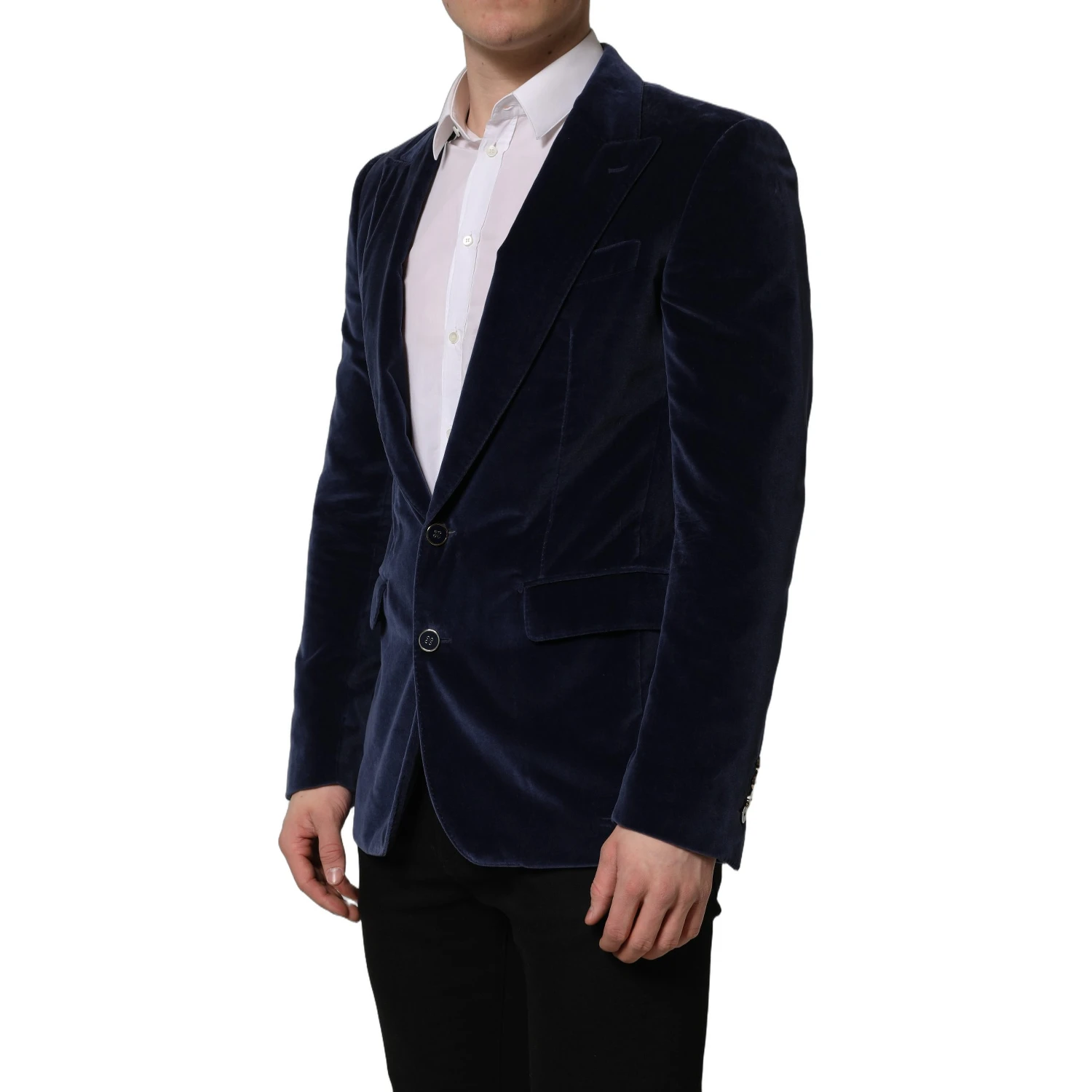 Blue Velvet Single Breasted Blazer Jacket