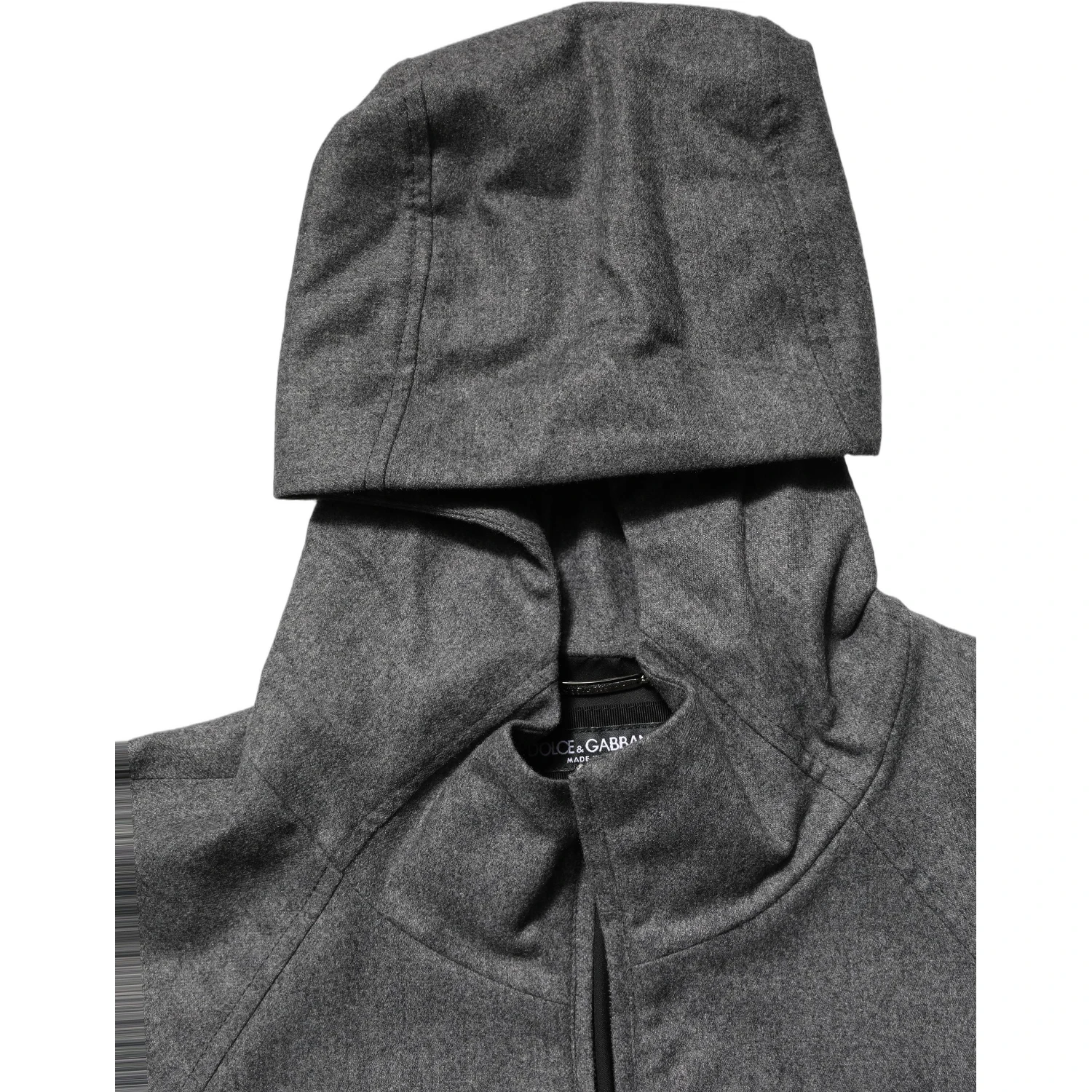 Gray Cotton Men Hooded Full Zip Bomber Jacket