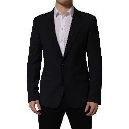 Black Wool Single Breasted Men Blazer Jacket