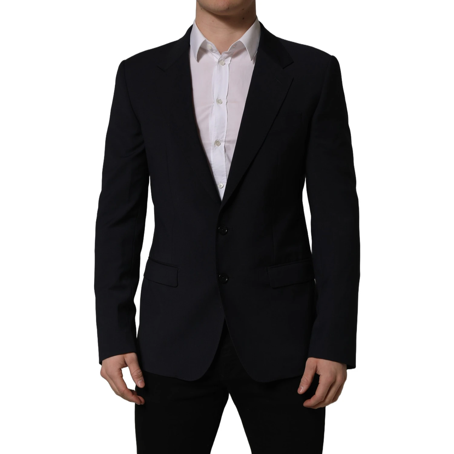 Black Wool Single Breasted Men Blazer Jacket
