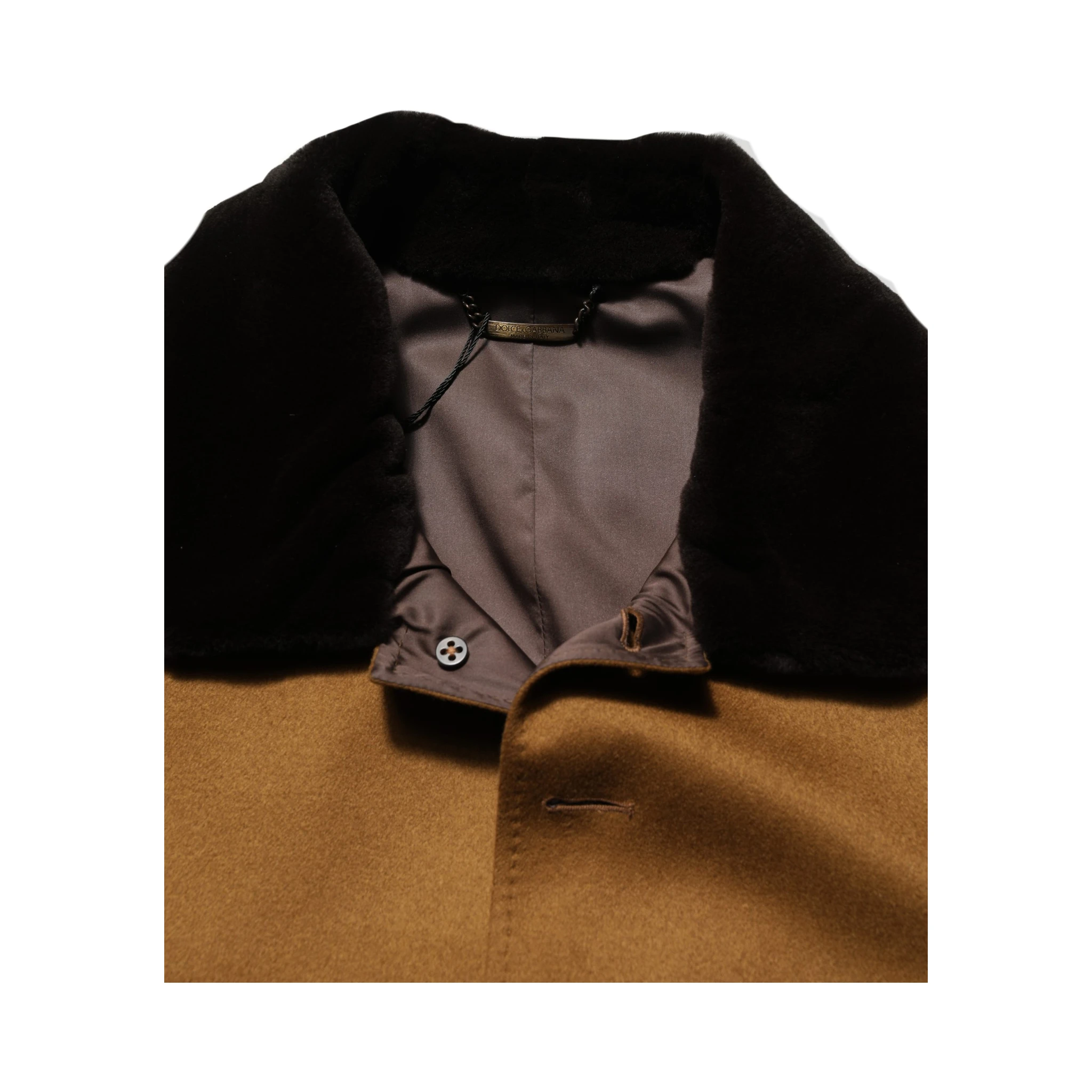 Brown Cashmere Mink Fur Men Overcoat Jacket