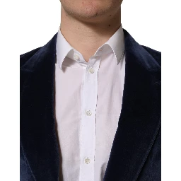 Blue Velvet Single Breasted Blazer Jacket