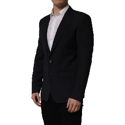 Black Wool Single Breasted Men Blazer Jacket
