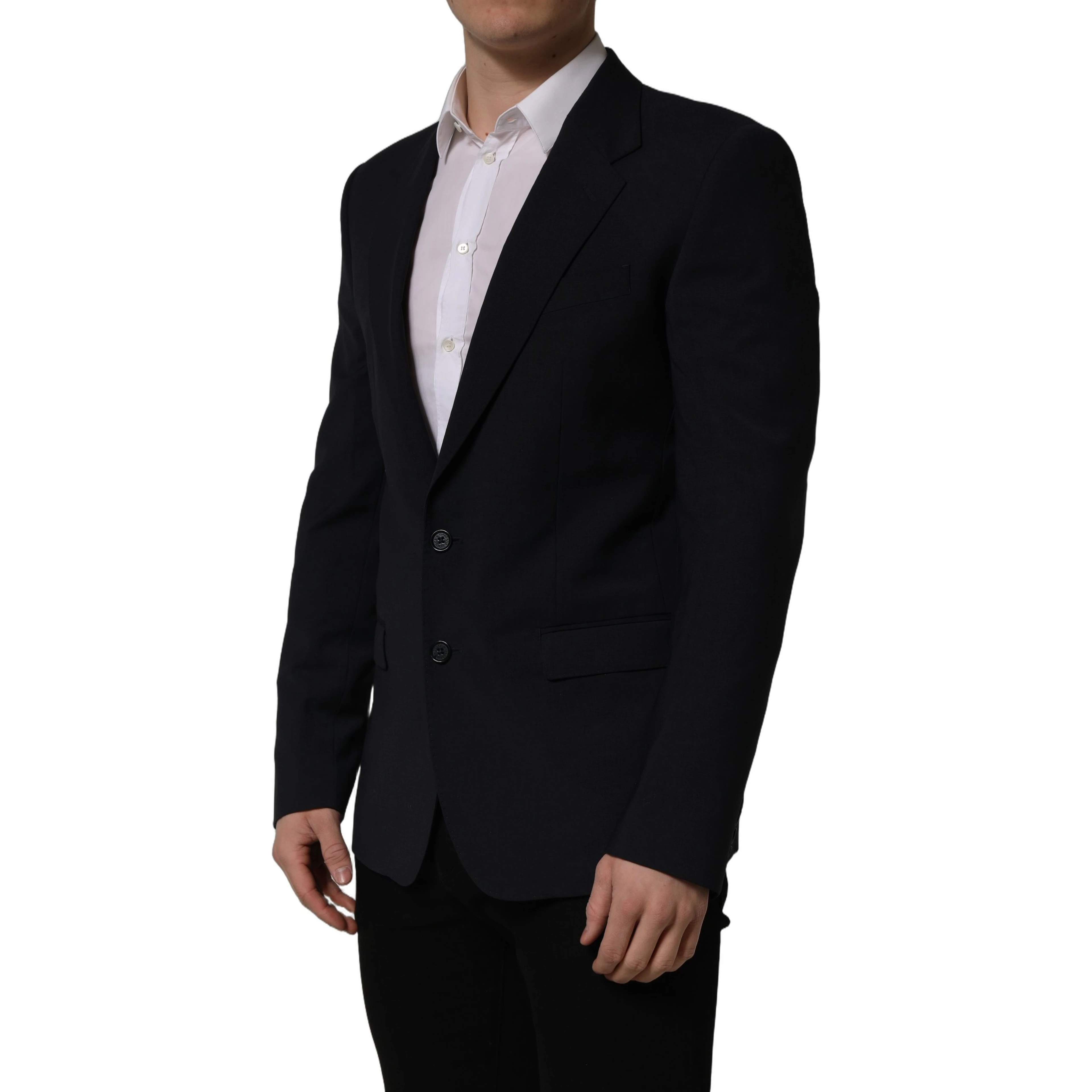 Black Wool Single Breasted Men Blazer Jacket