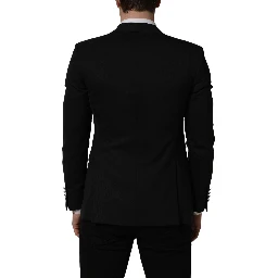 Black Polyester Single Breasted Blazer Jacket