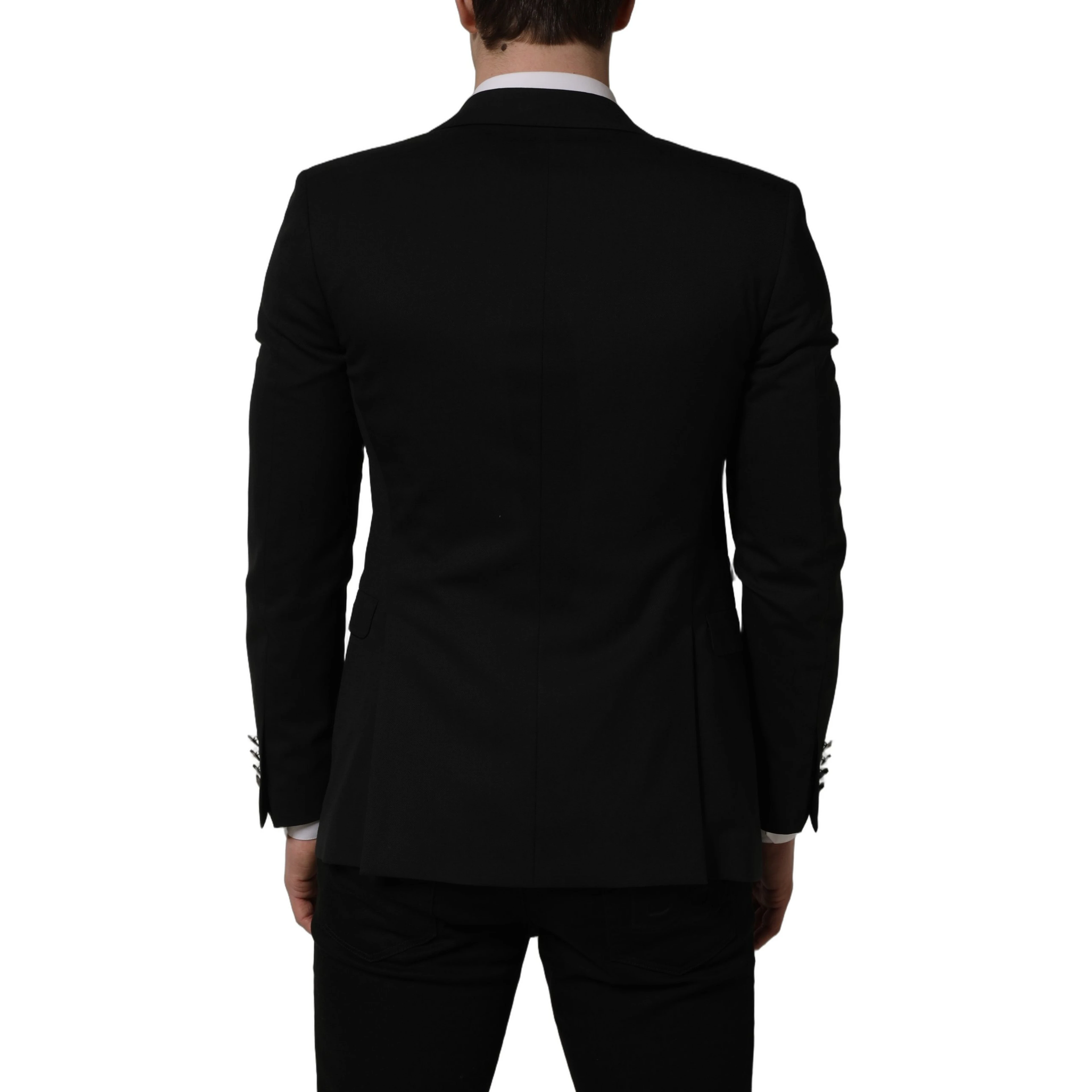 Black Polyester Single Breasted Blazer Jacket