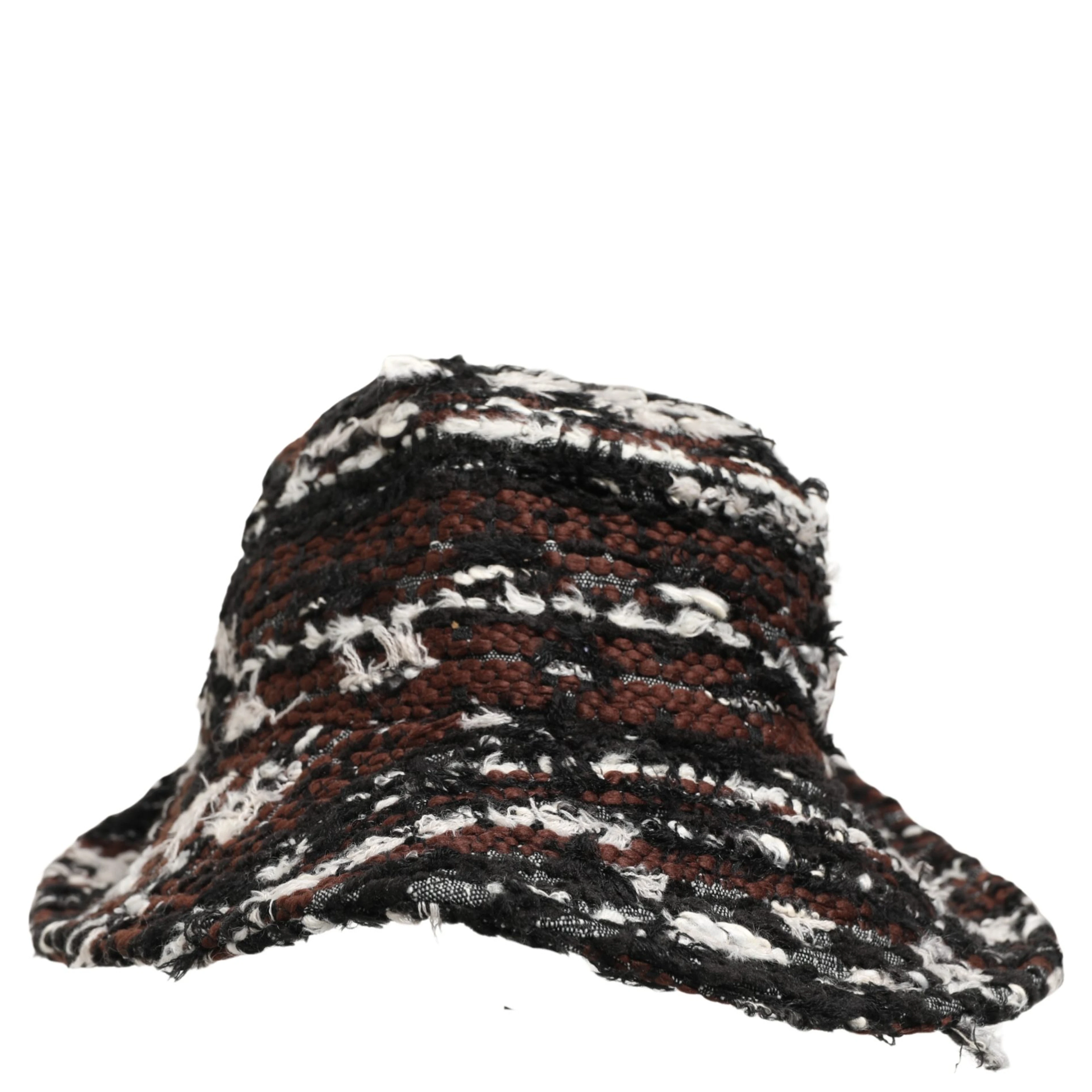 Women Multicolor Acrylic Tweed Bucket Capello Hat